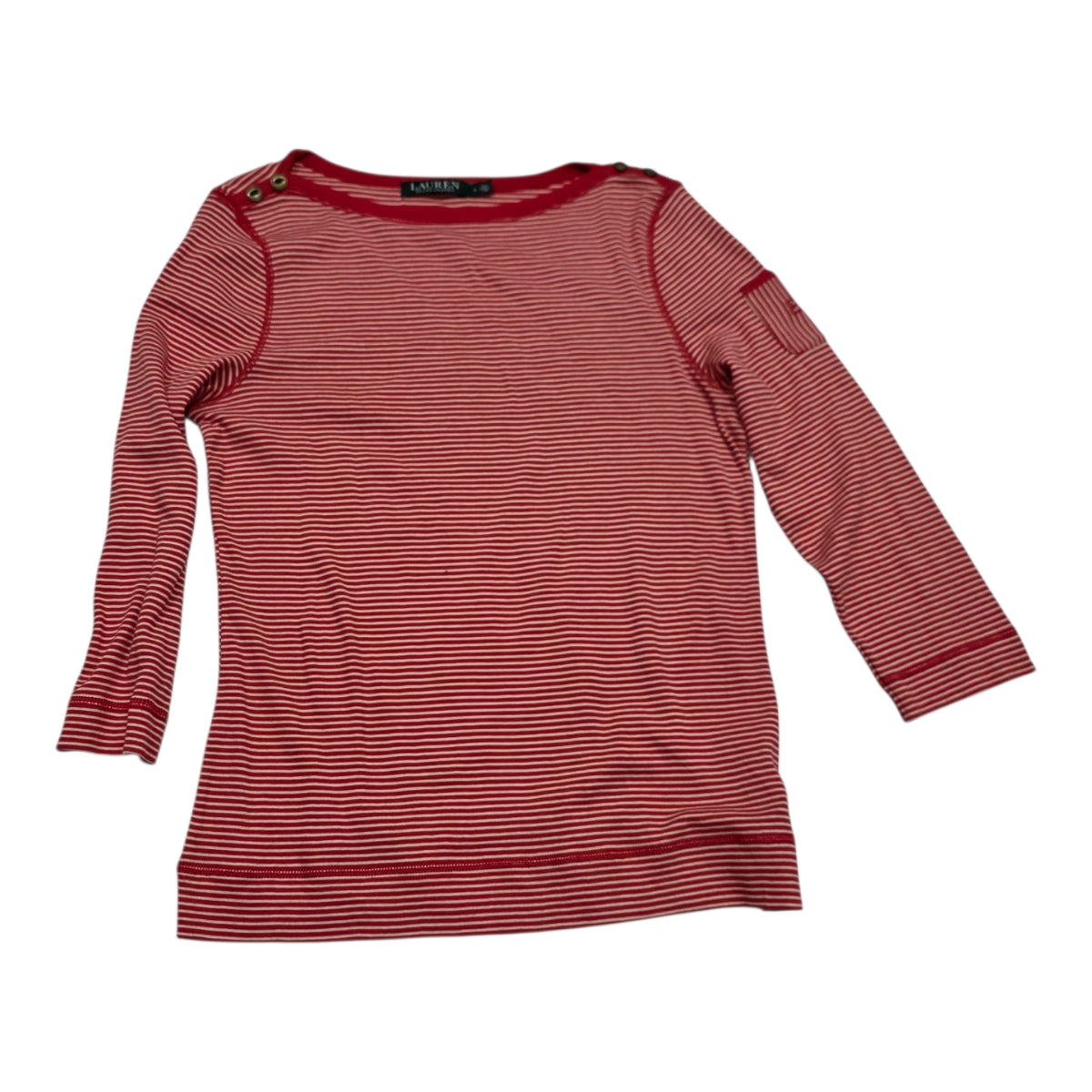 Playera Ralph Lauren De Mujer Talla Grande Rojo/blanco