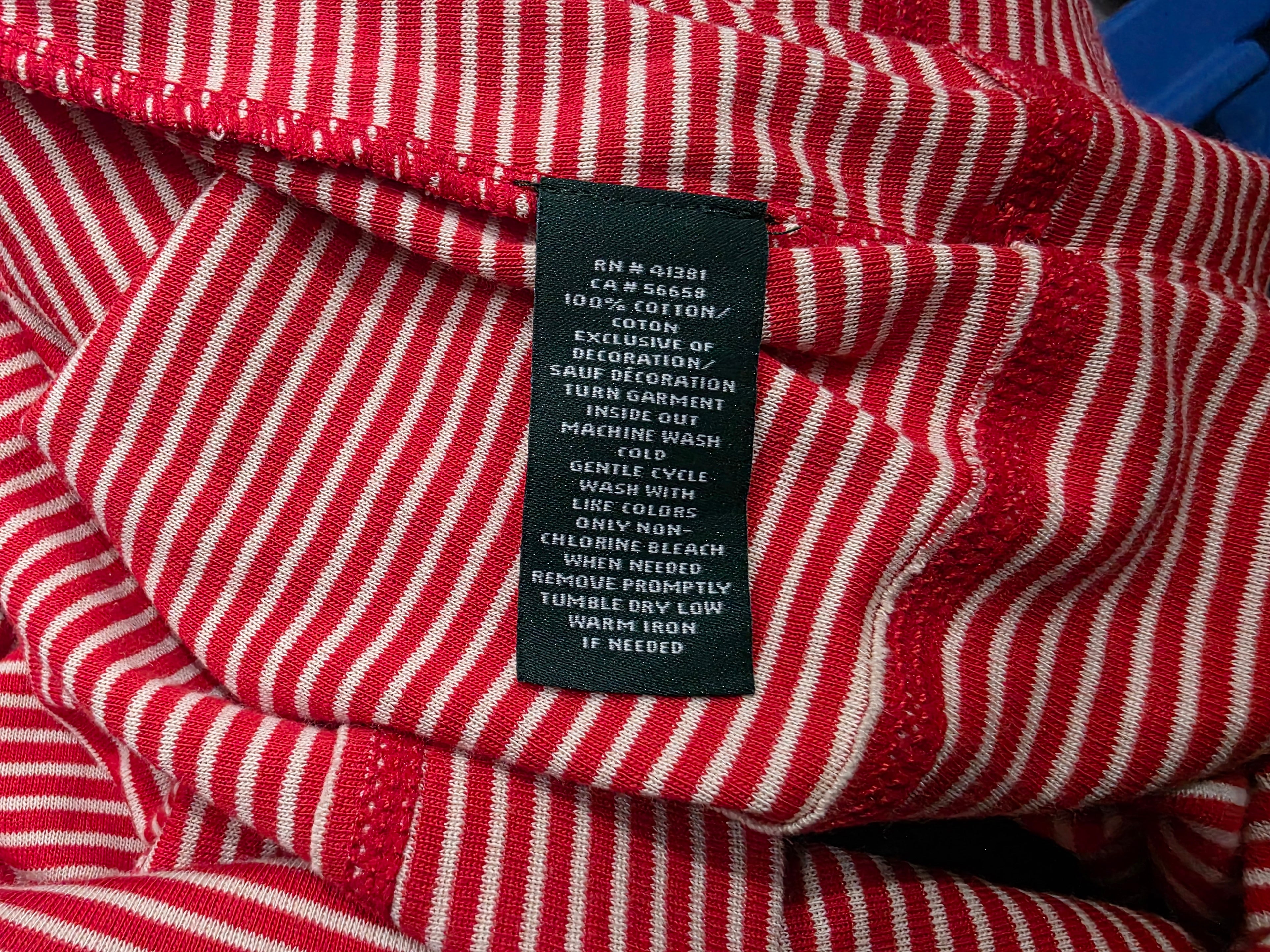 Playera Ralph Lauren De Mujer Talla Grande Rojo/blanco