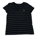 Playera Ralph Lauren Mujer Grande Negra Lineas Poni Verde