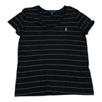 Playera Ralph Lauren Mujer Grande Negra Lineas Poni Verde