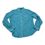 Camisa Ralph Lauren De Mujer Talla Grande Petite Azul Rayada