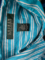 Camisa Ralph Lauren De Mujer Talla Grande Petite Azul Rayada