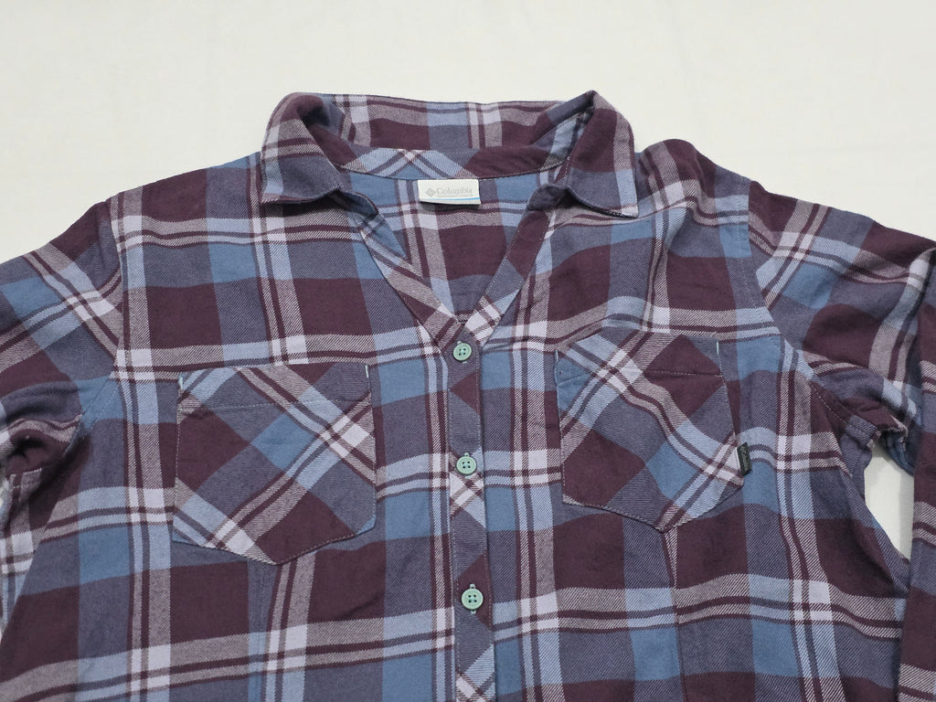 Camisa Columbia De Mujer Talla Grande Morada/azul