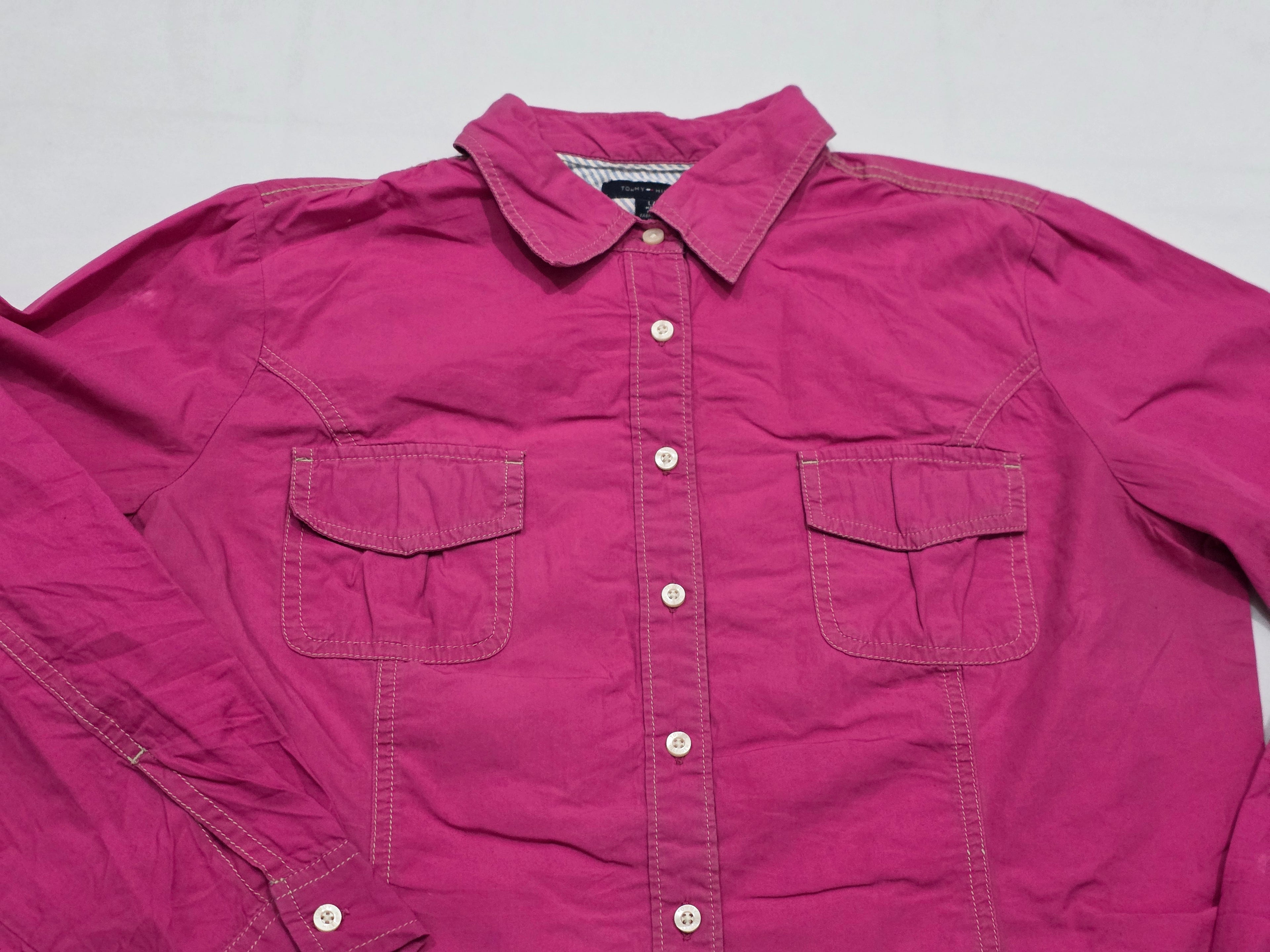 Camisa Tommy Hilfiger De Mujer Talla Grande Color Bugambilia