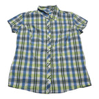 Camisa Columbia De Mujer Talla Grande Azul/verde A Cuadros