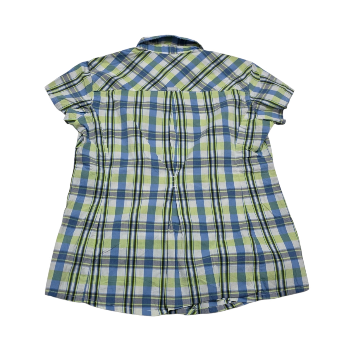 Camisa Columbia De Mujer Talla Grande Azul/verde A Cuadros