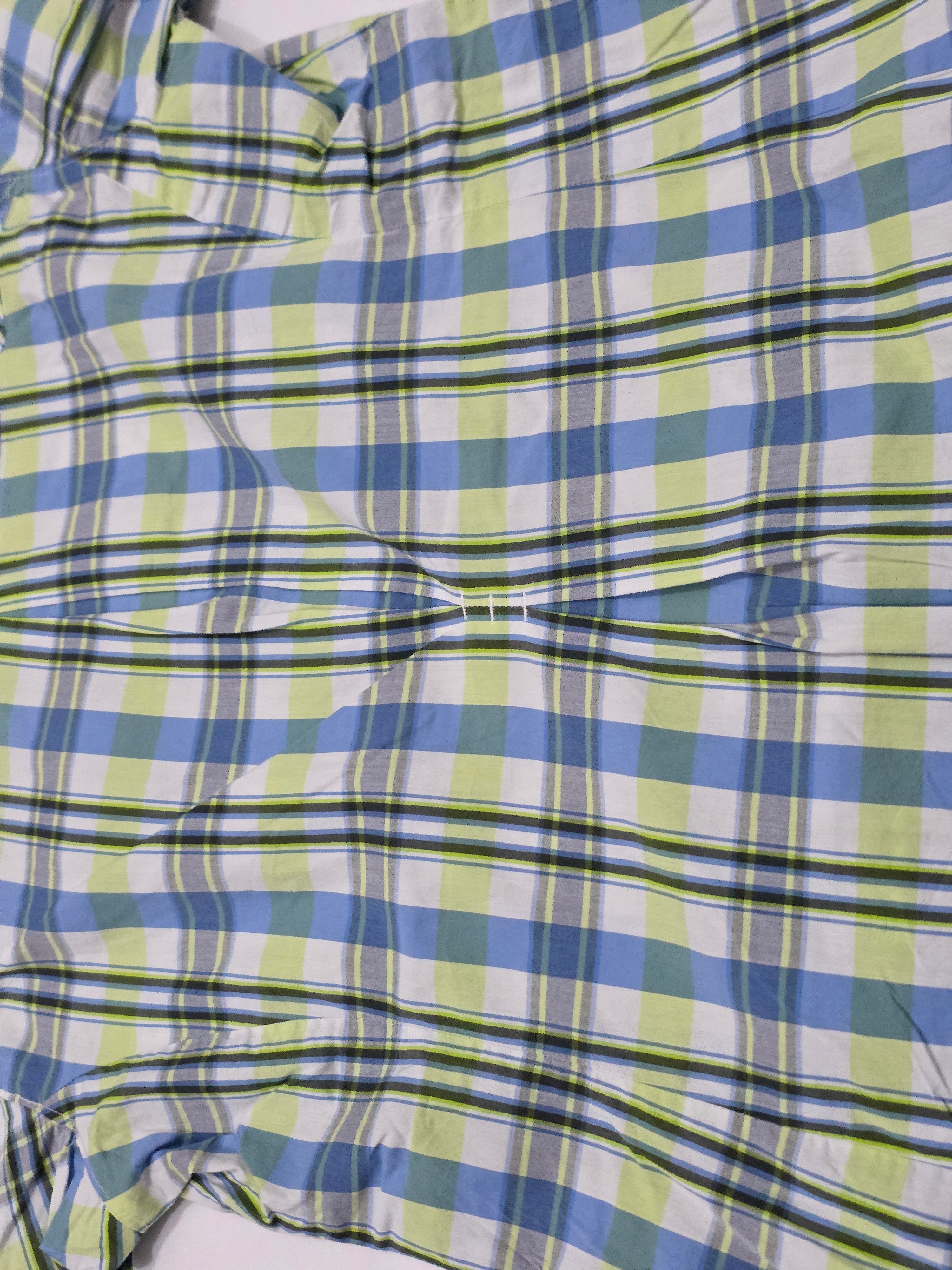 Camisa Columbia De Mujer Talla Grande Azul/verde A Cuadros