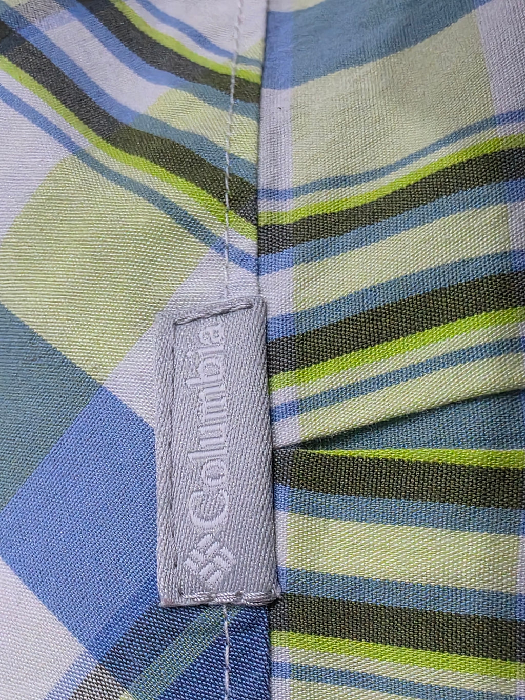 Camisa Columbia De Mujer Talla Grande Azul/verde A Cuadros