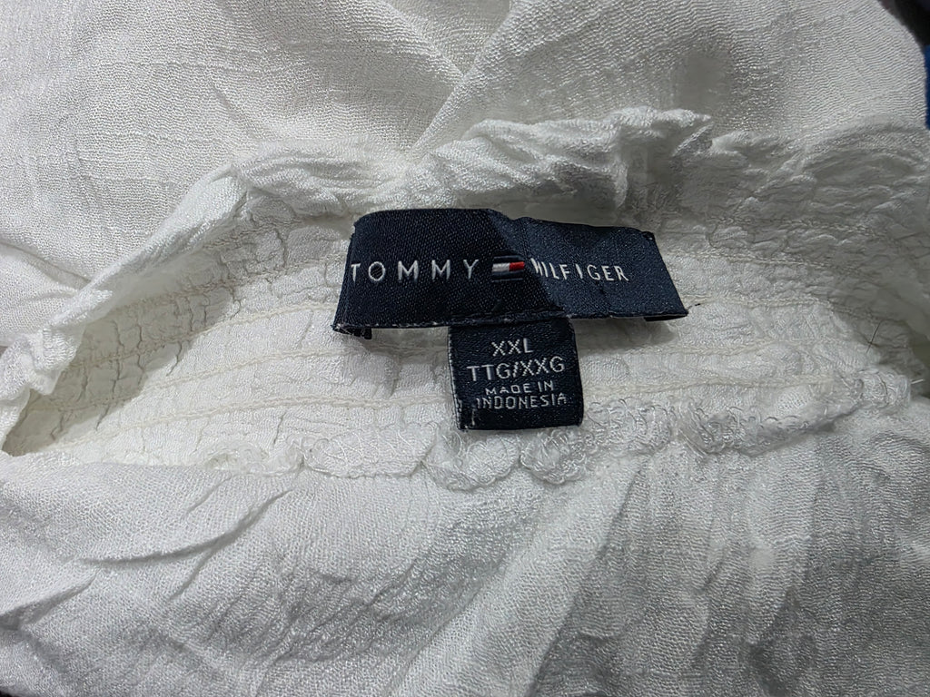Blusa Tommy Hilfiger De Mujer Talla Xxl Blanca Campesina