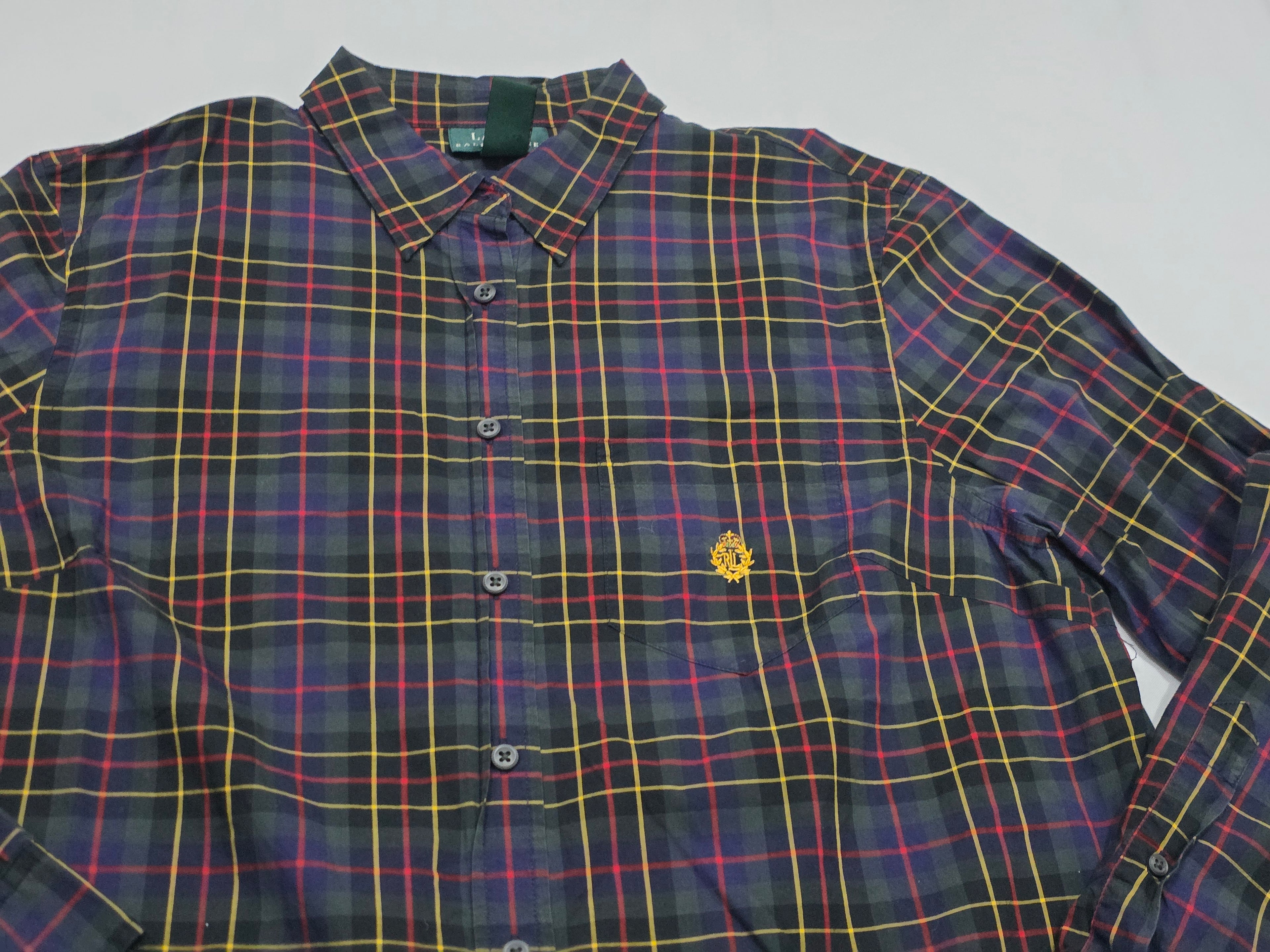 Camisa Ralph Lauren Mujer Talla 1x A Cuadros Azul/verde/rojo