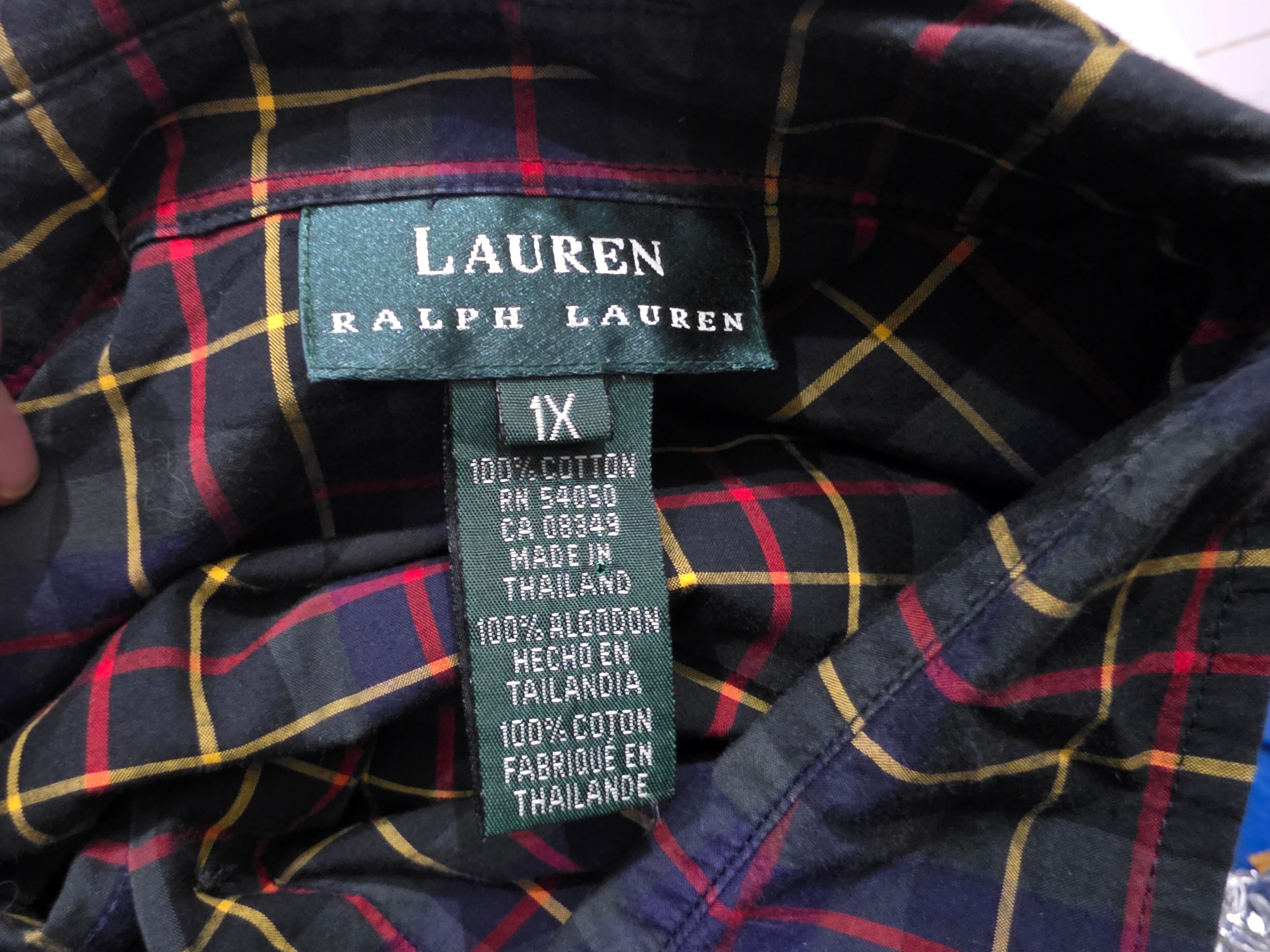 Camisa Ralph Lauren Mujer Talla 1x A Cuadros Azul/verde/rojo