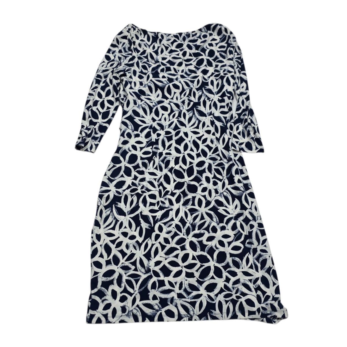Vestido Ralph Lauren Mujer 8 Azul Con Figuras Manga Larga