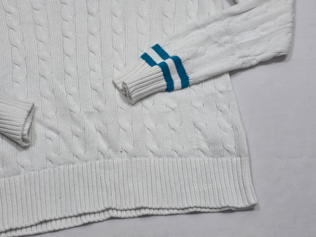 Sueter Ralph Lauren Active De Mujer Mediana Blanca Con Azul