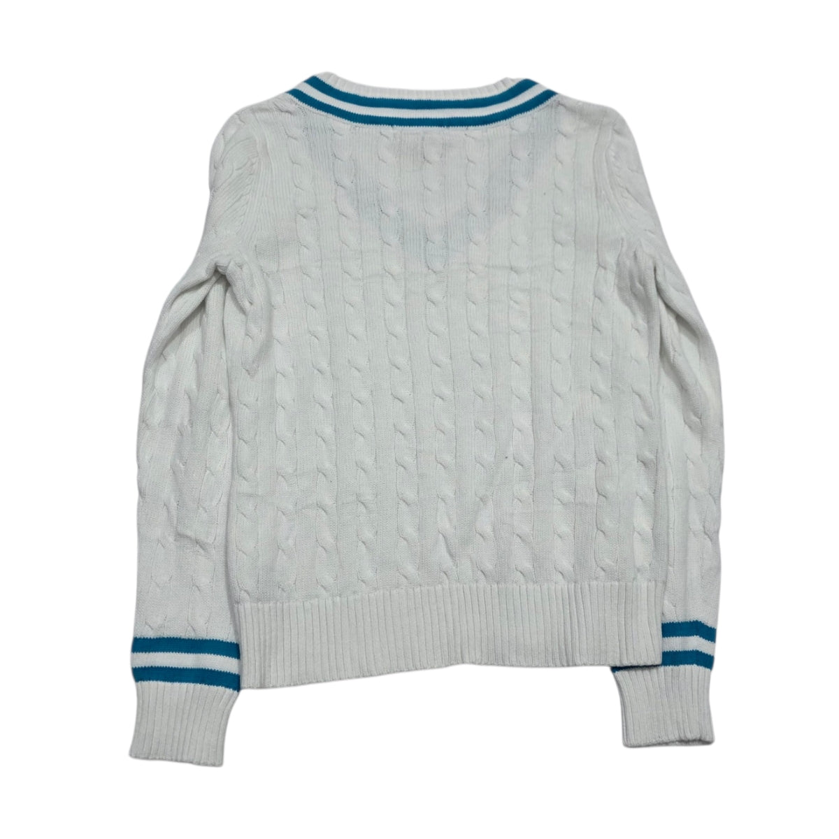 Sueter Ralph Lauren Active De Mujer Mediana Blanca Con Azul