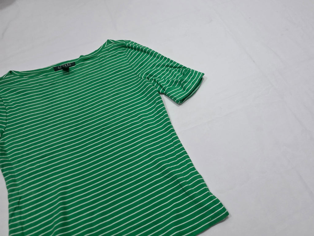 Playera Ralph Lauren Mujer Talla Grande Color Verde Rayado