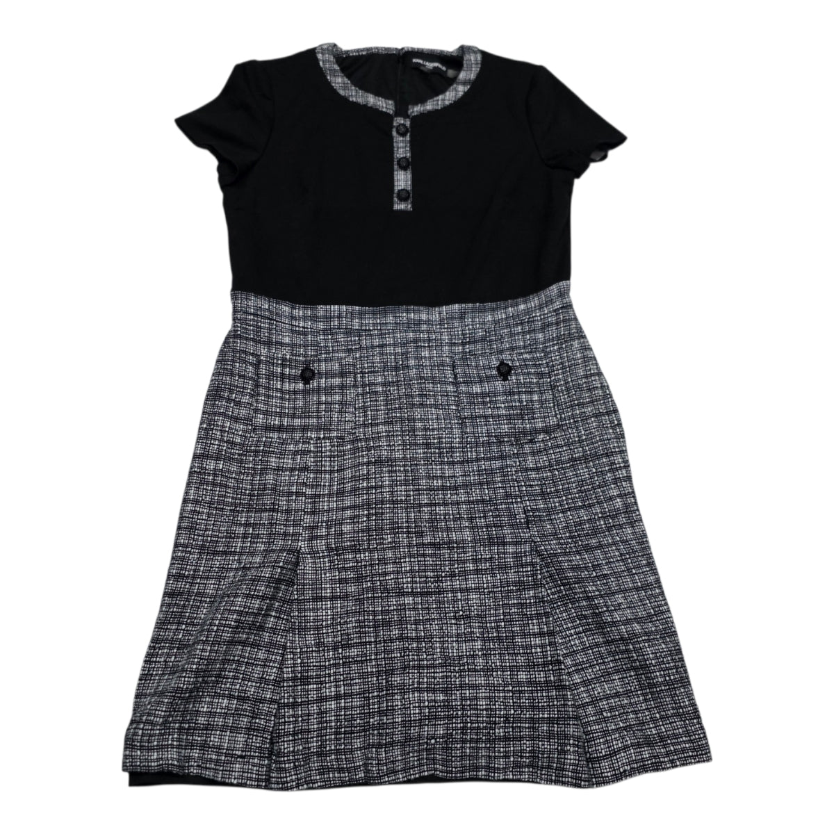 Vestido Karl Lagerfeld Mujer Talla 12 Color Negro Con Gris