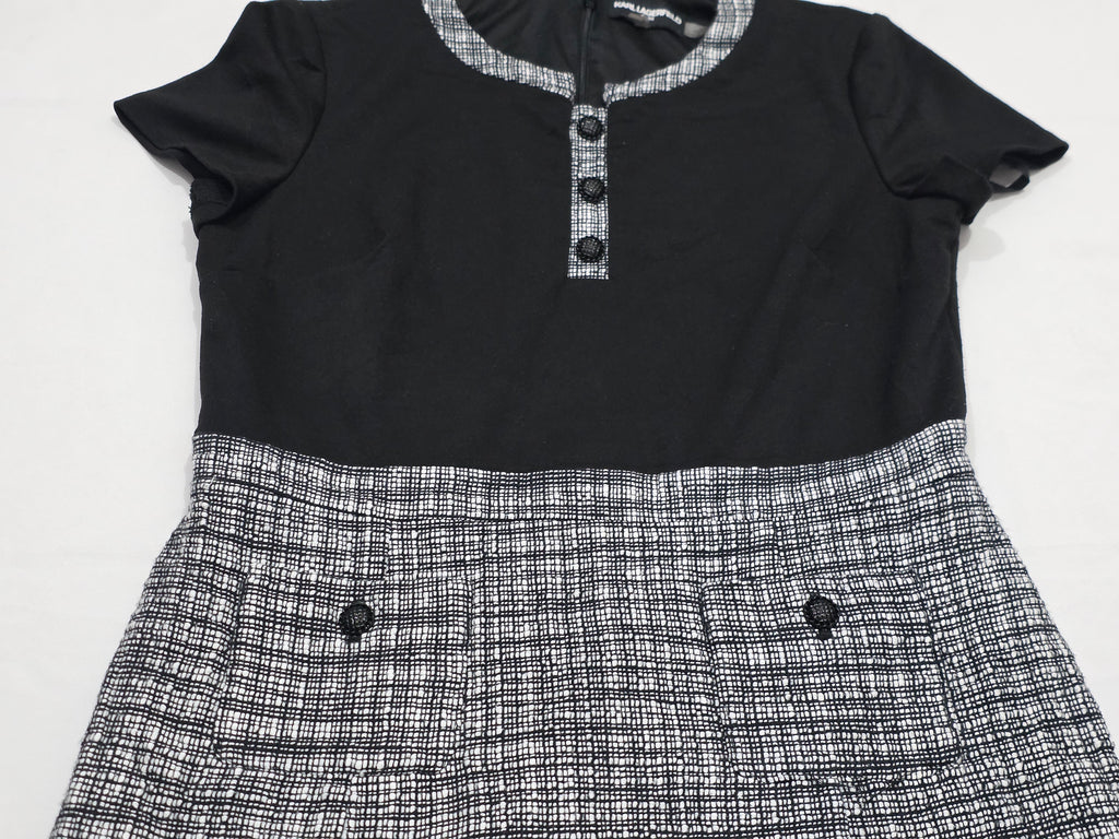 Vestido Karl Lagerfeld Mujer Talla 12 Color Negro Con Gris