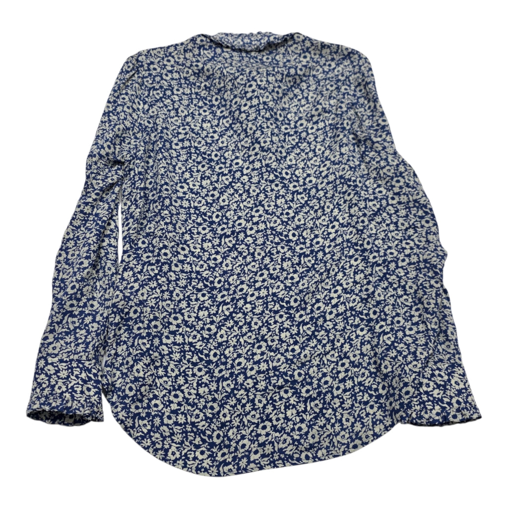 Camisa Polo Ralph Lauren De Mujer Talla 16 Azul Floreada