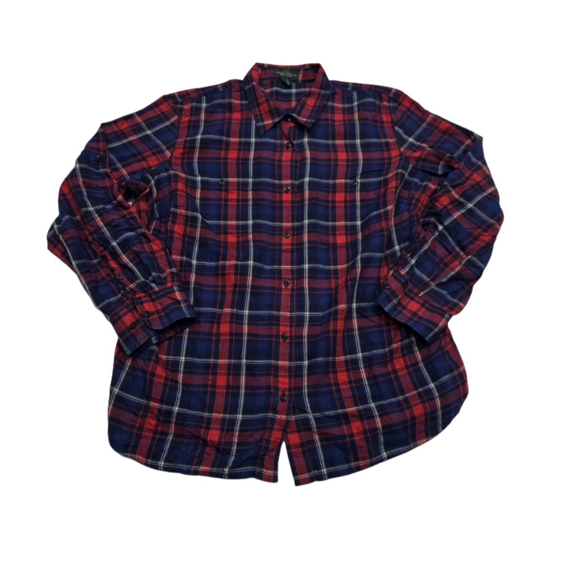 Camisa Ralph Lauren De Mujer Talla 1x Azul/rojo A Cuadros