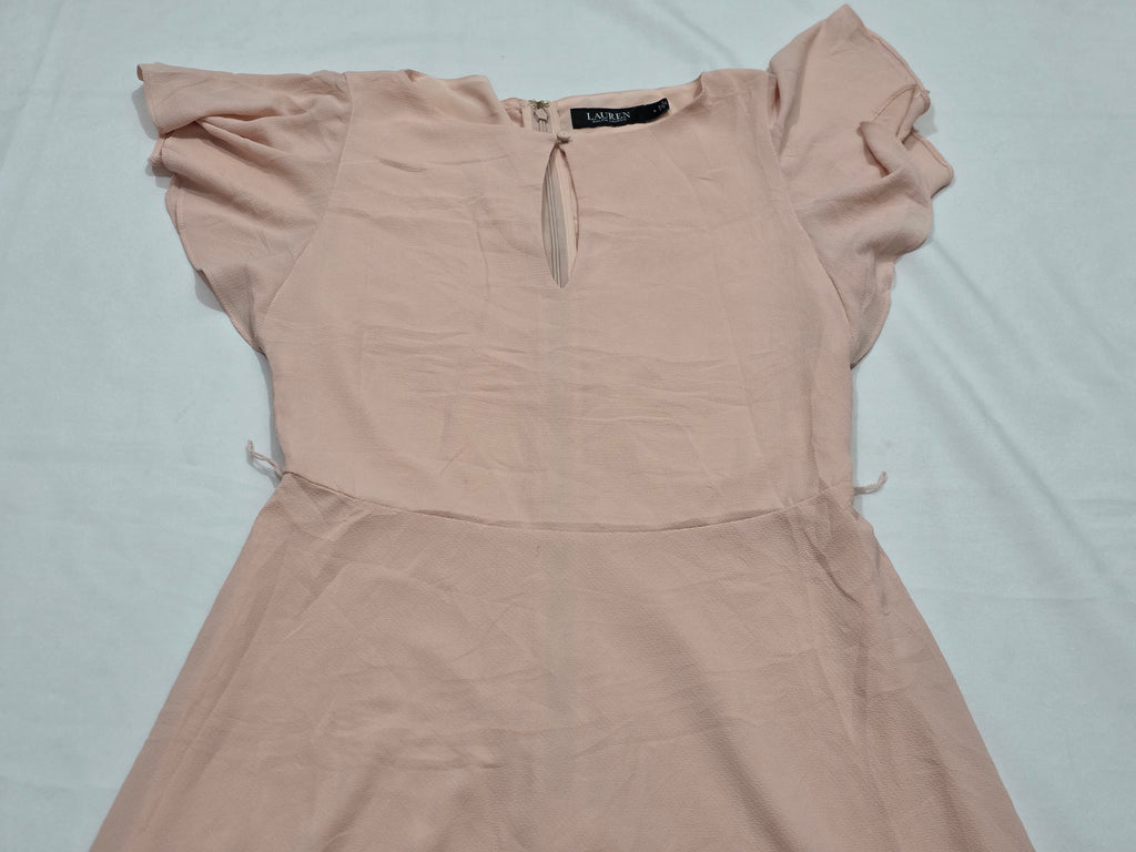 Vestido Ralph Lauren Mujer Talla 0 Rosa Claro Manga Corta