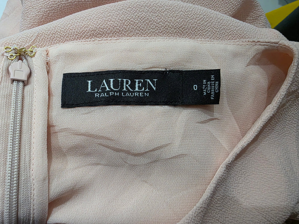 Vestido Ralph Lauren Mujer Talla 0 Rosa Claro Manga Corta