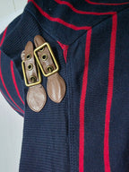 Vestido Ralph Lauren Azul Con Rayas Talla Chica