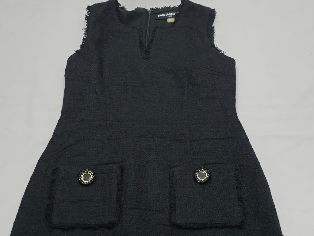 Vestido Karl Lagerfeld Talla 6 Color Negro Con Bolsa