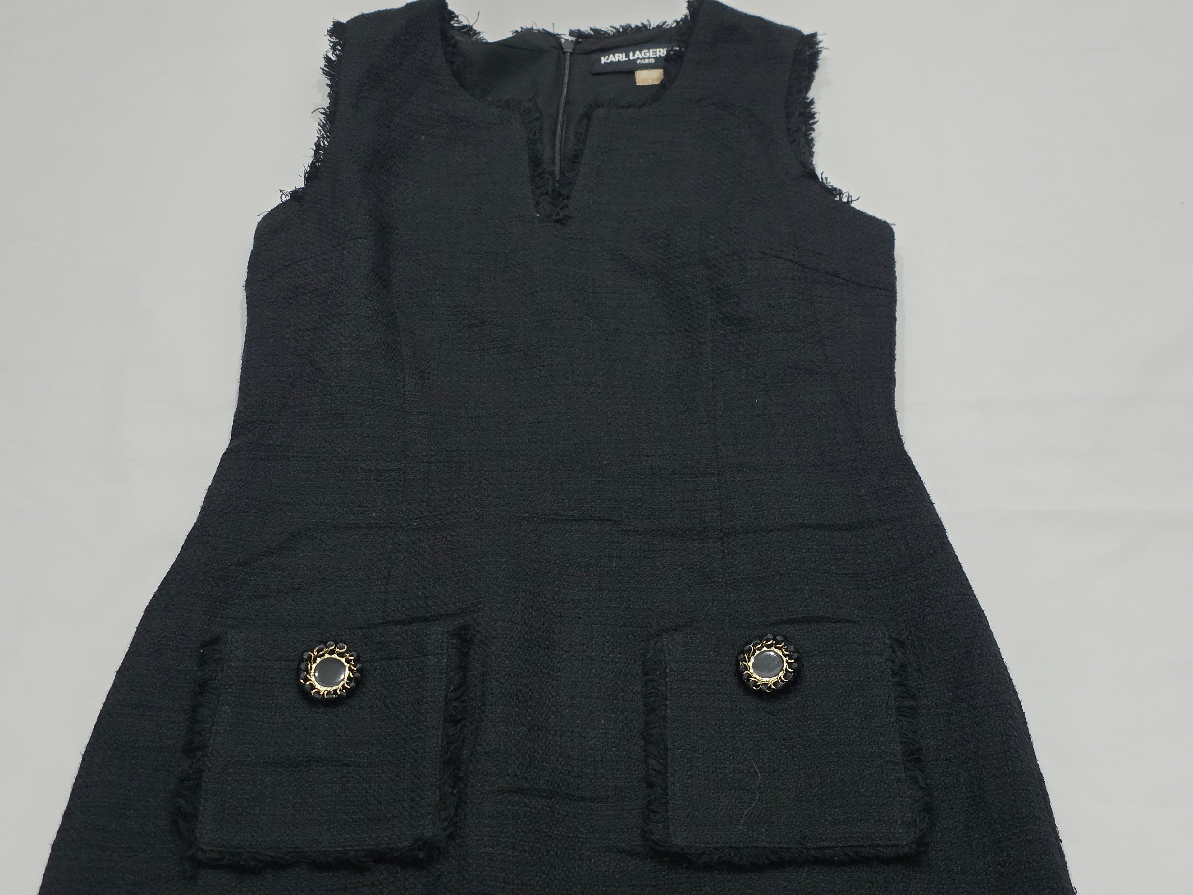 Vestido Karl Lagerfeld Talla 6 Color Negro Con Bolsa