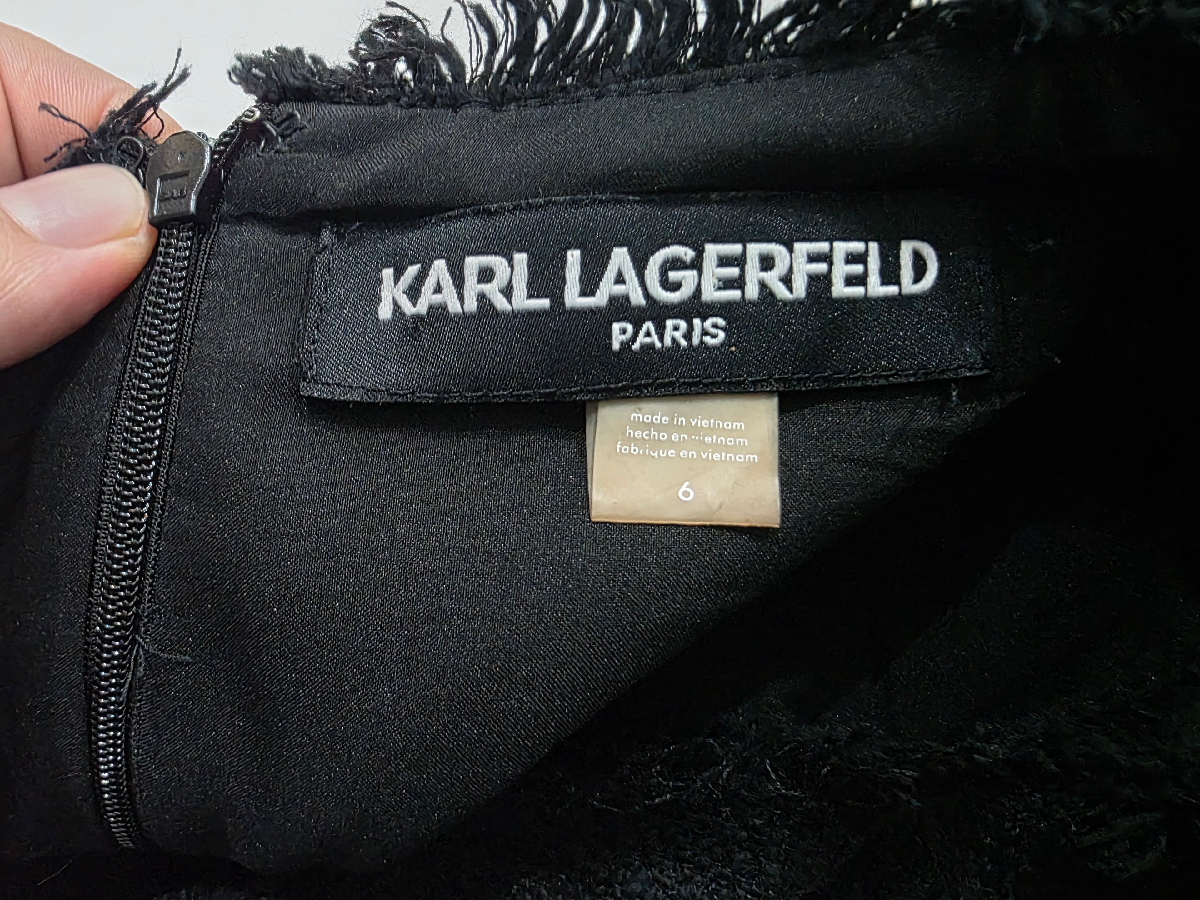 Vestido Karl Lagerfeld Talla 6 Color Negro Con Bolsa