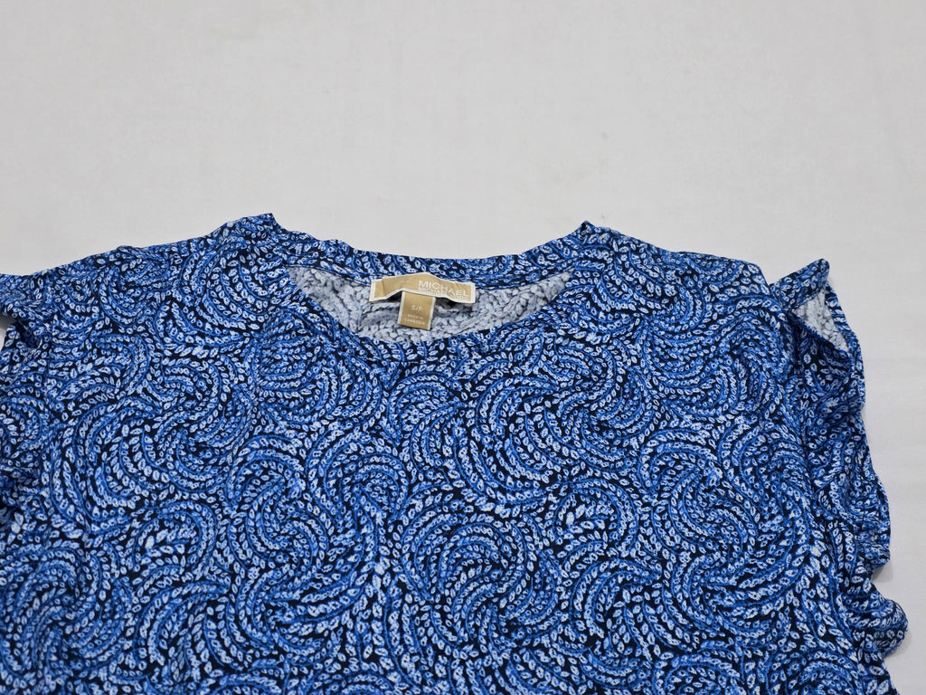 Blusa Michael Kors Talla Chica Azul Manga Corta
