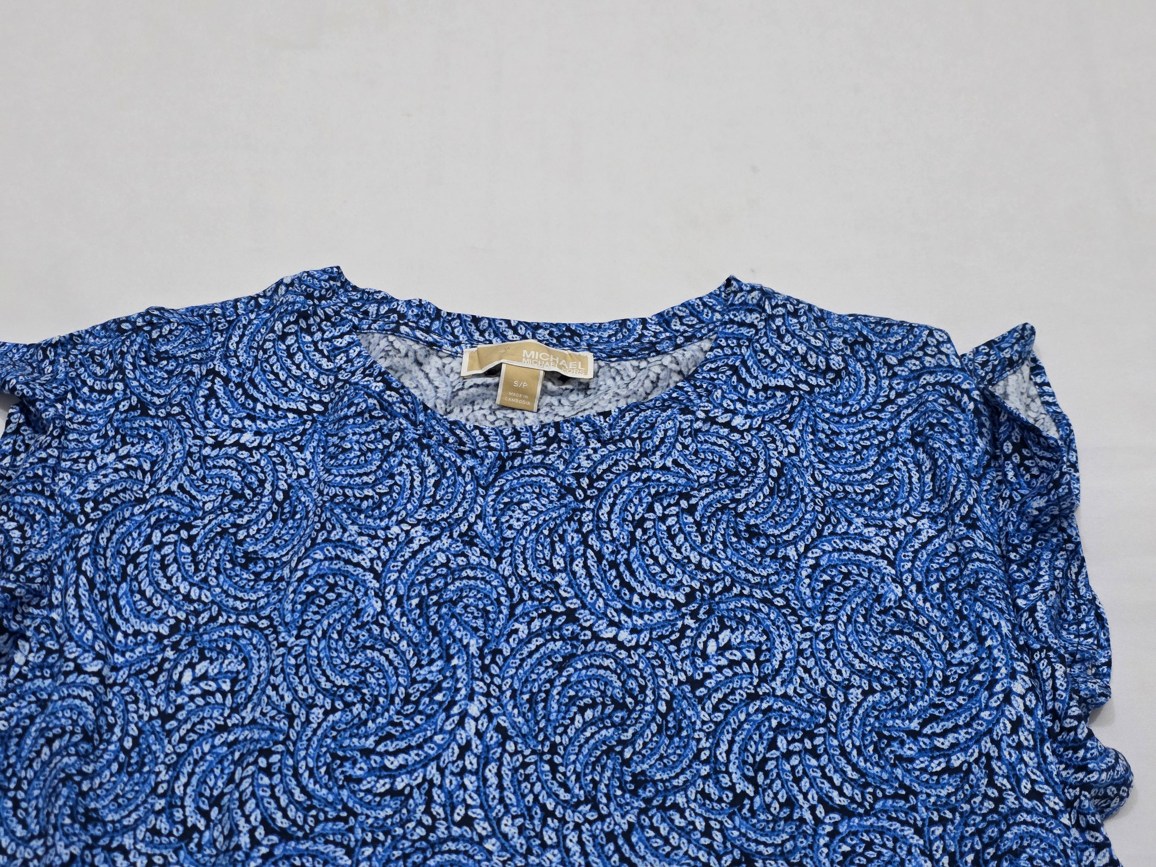 Blusa Michael Kors Talla Chica Azul Manga Corta
