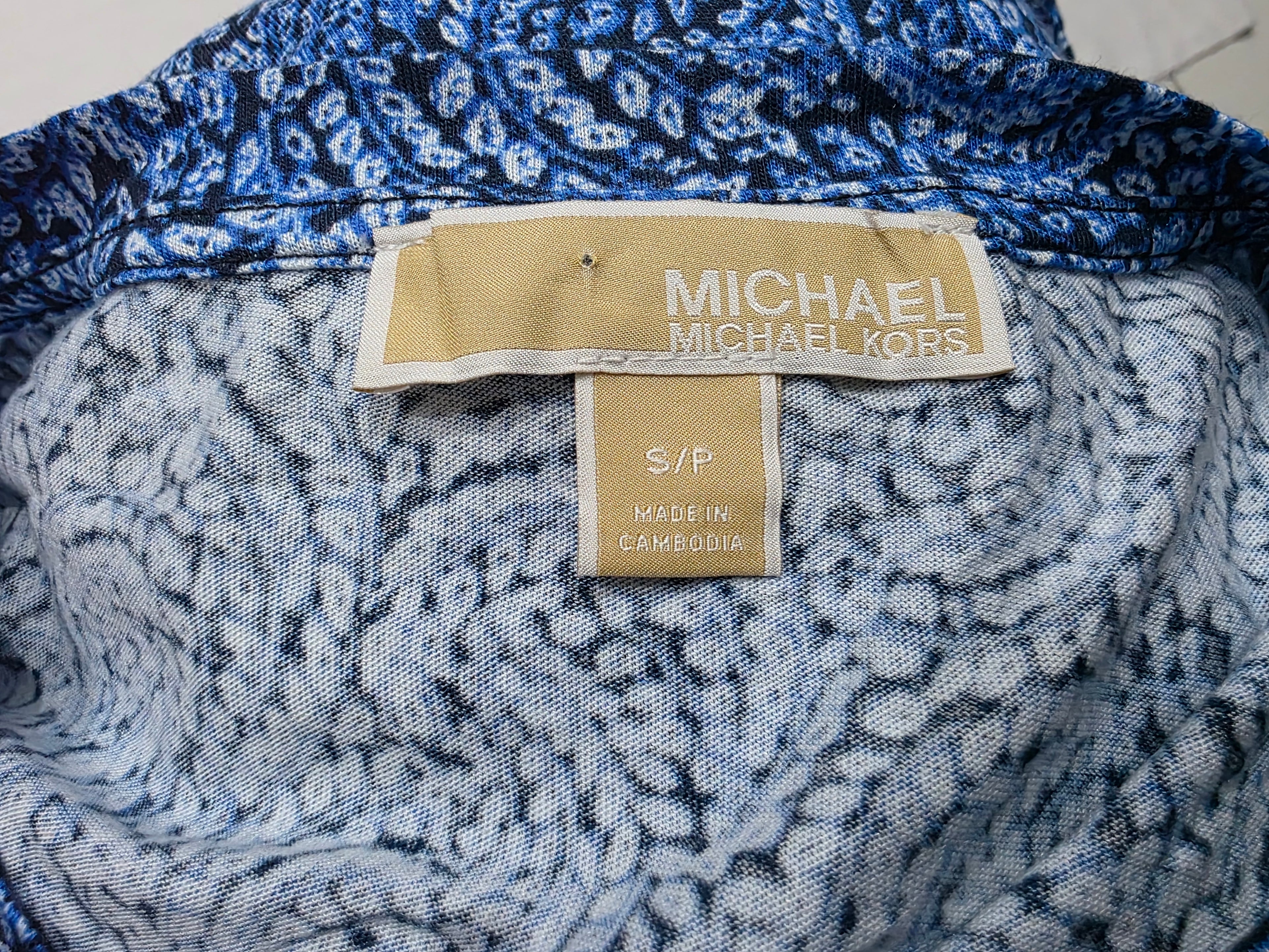 Blusa Michael Kors Talla Chica Azul Manga Corta