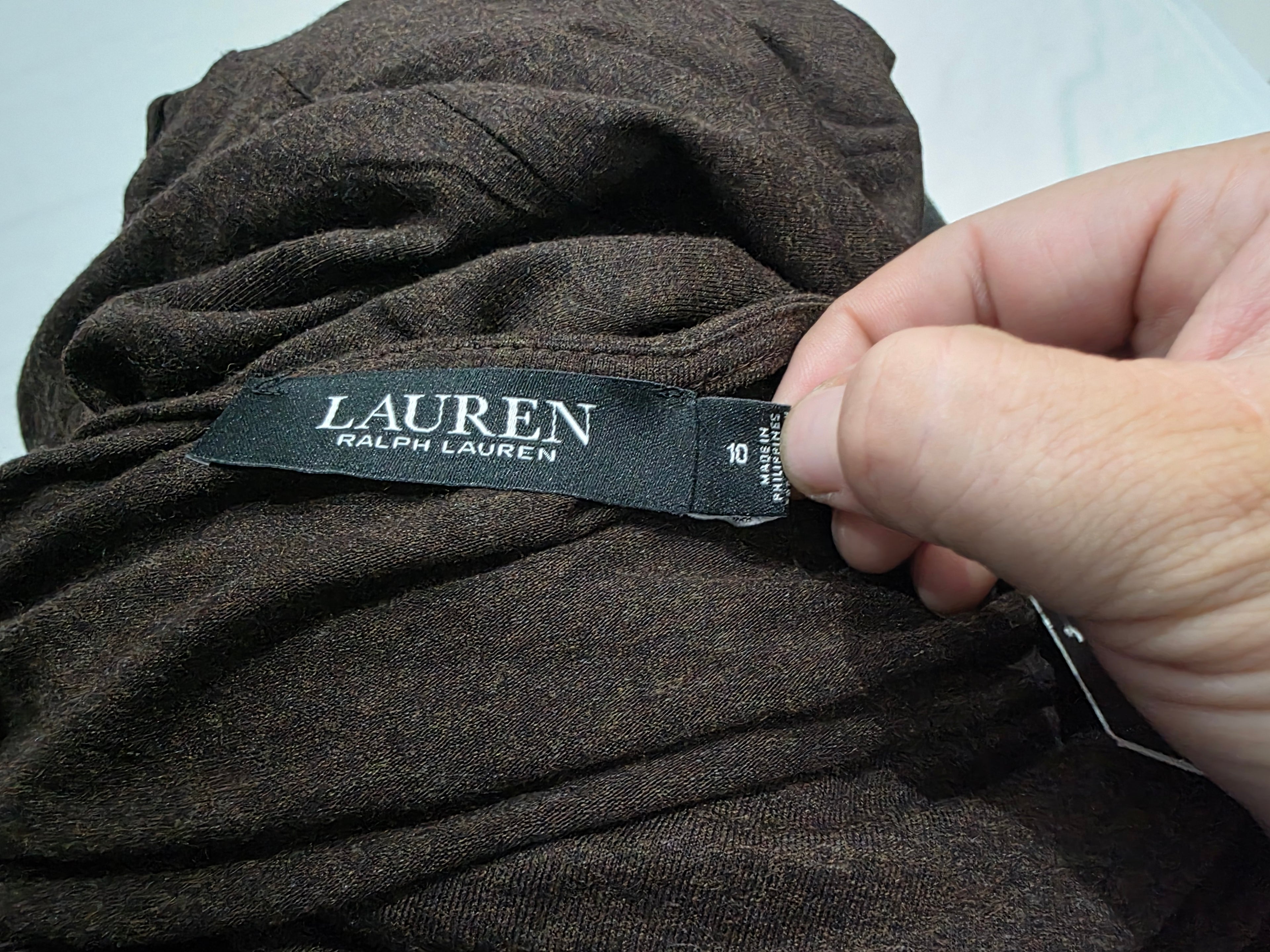 Vestido Ralph Lauren De Mujer Talla 10 Color Cafe Oscuro