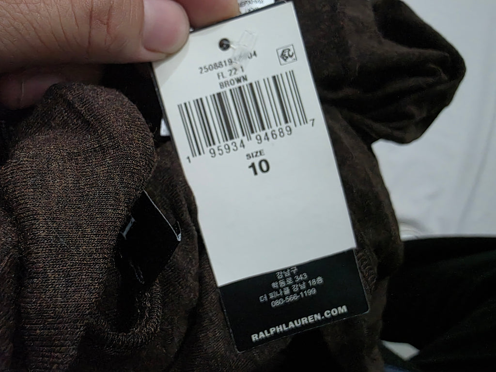 Vestido Ralph Lauren De Mujer Talla 10 Color Cafe Oscuro