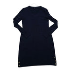 Vestido Algodón Tommy Hilfiger Azul Manga Larga Mediana