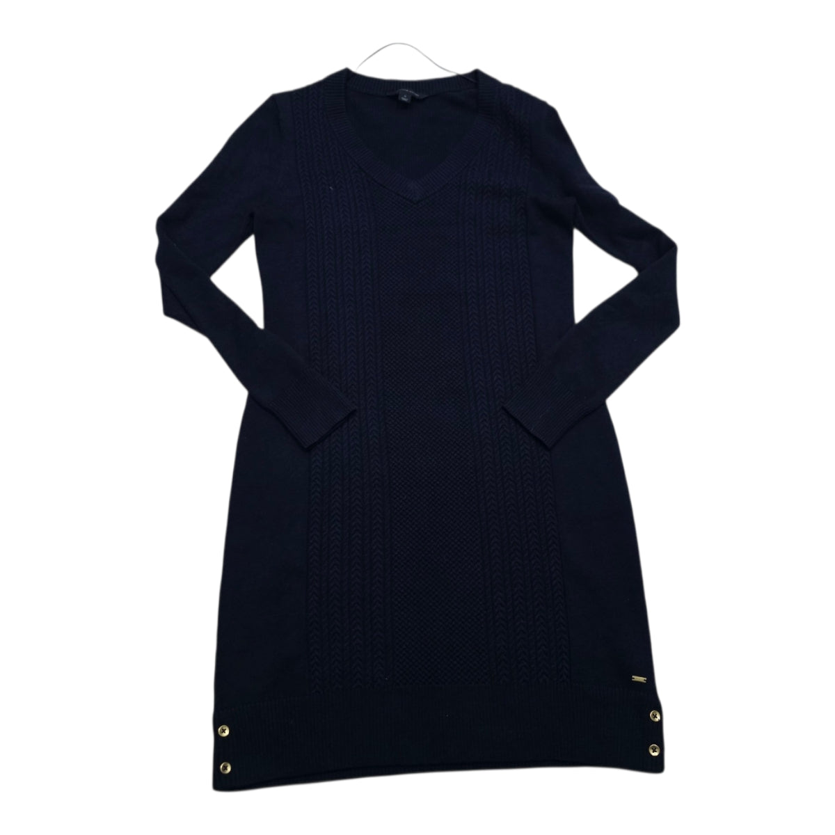Vestido Algodón Tommy Hilfiger Azul Manga Larga Mediana