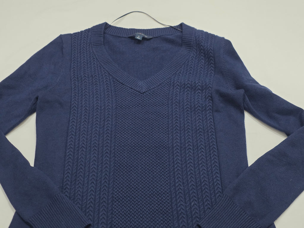 Vestido Algodón Tommy Hilfiger Azul Manga Larga Mediana