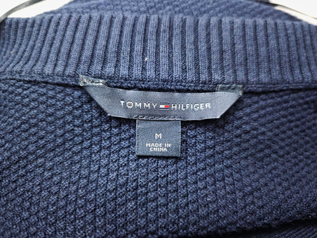 Vestido Algodón Tommy Hilfiger Azul Manga Larga Mediana