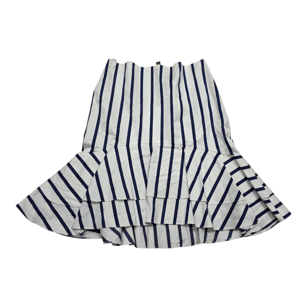 Falda Ralph Lauren De Mujer Talla 10 Blanca/azul Rayada