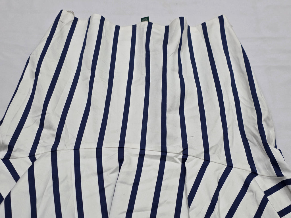 Falda Ralph Lauren De Mujer Talla 10 Blanca/azul Rayada