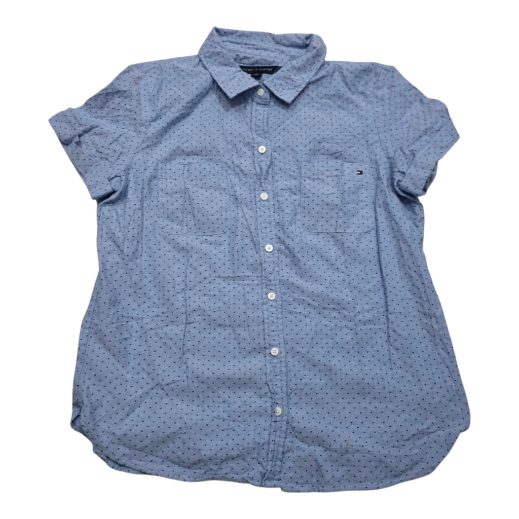 Camisa Tommy Hilfiger Mujer Talla Mediana Azul Con Lunares