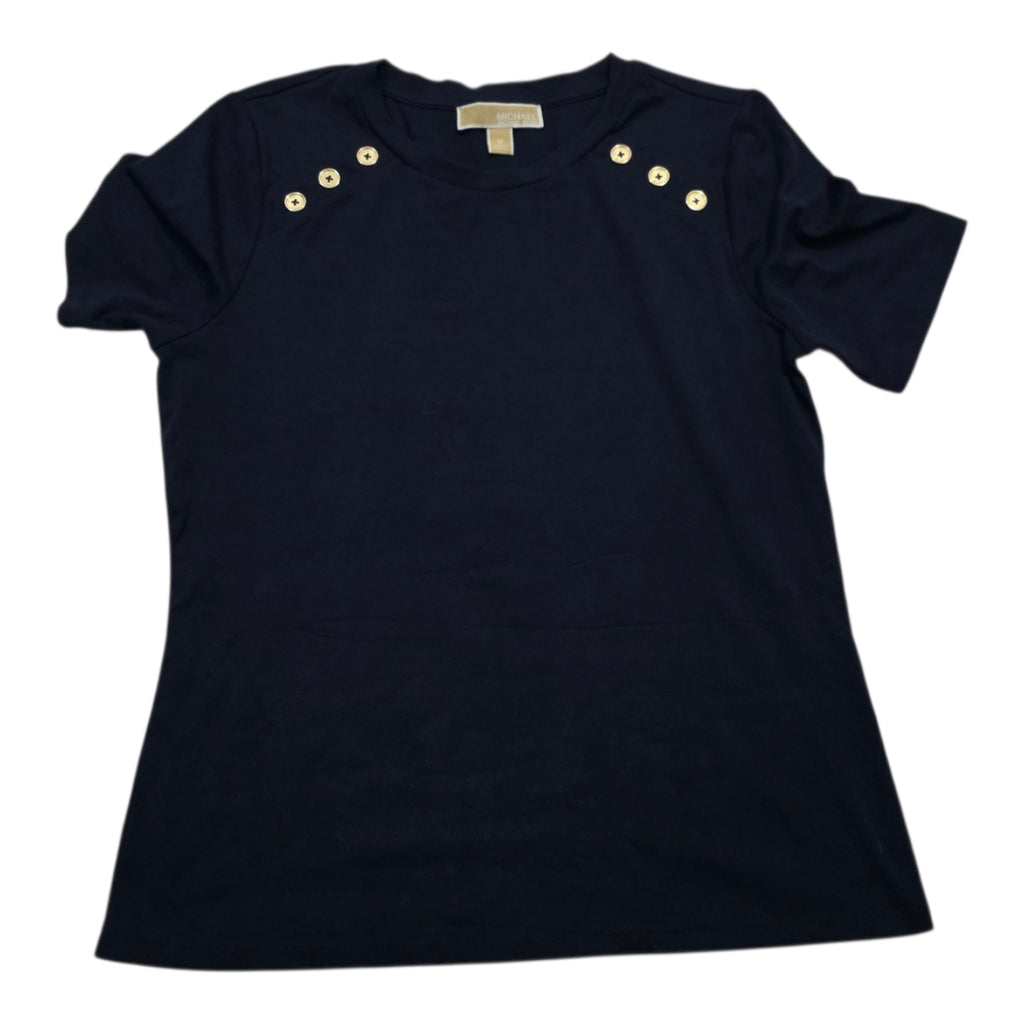 Playera Michael Kors Manga Corta Con Botones Mediana Azul