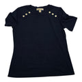 Playera Michael Kors Manga Corta Con Botones Mediana Azul