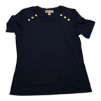 Playera Michael Kors Manga Corta Con Botones Mediana Azul