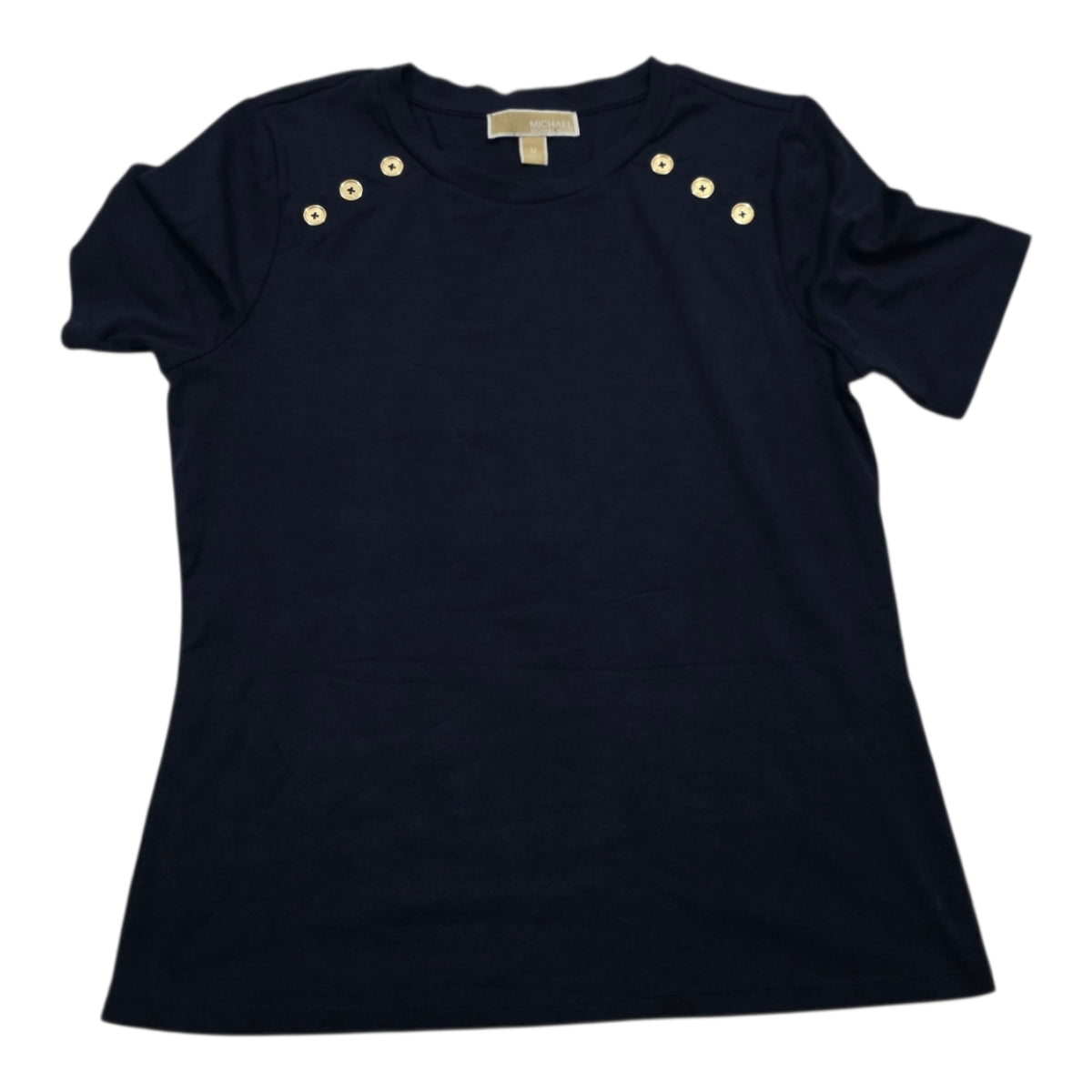Playera Michael Kors Manga Corta Con Botones Mediana Azul
