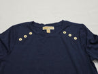 Playera Michael Kors Manga Corta Con Botones Mediana Azul