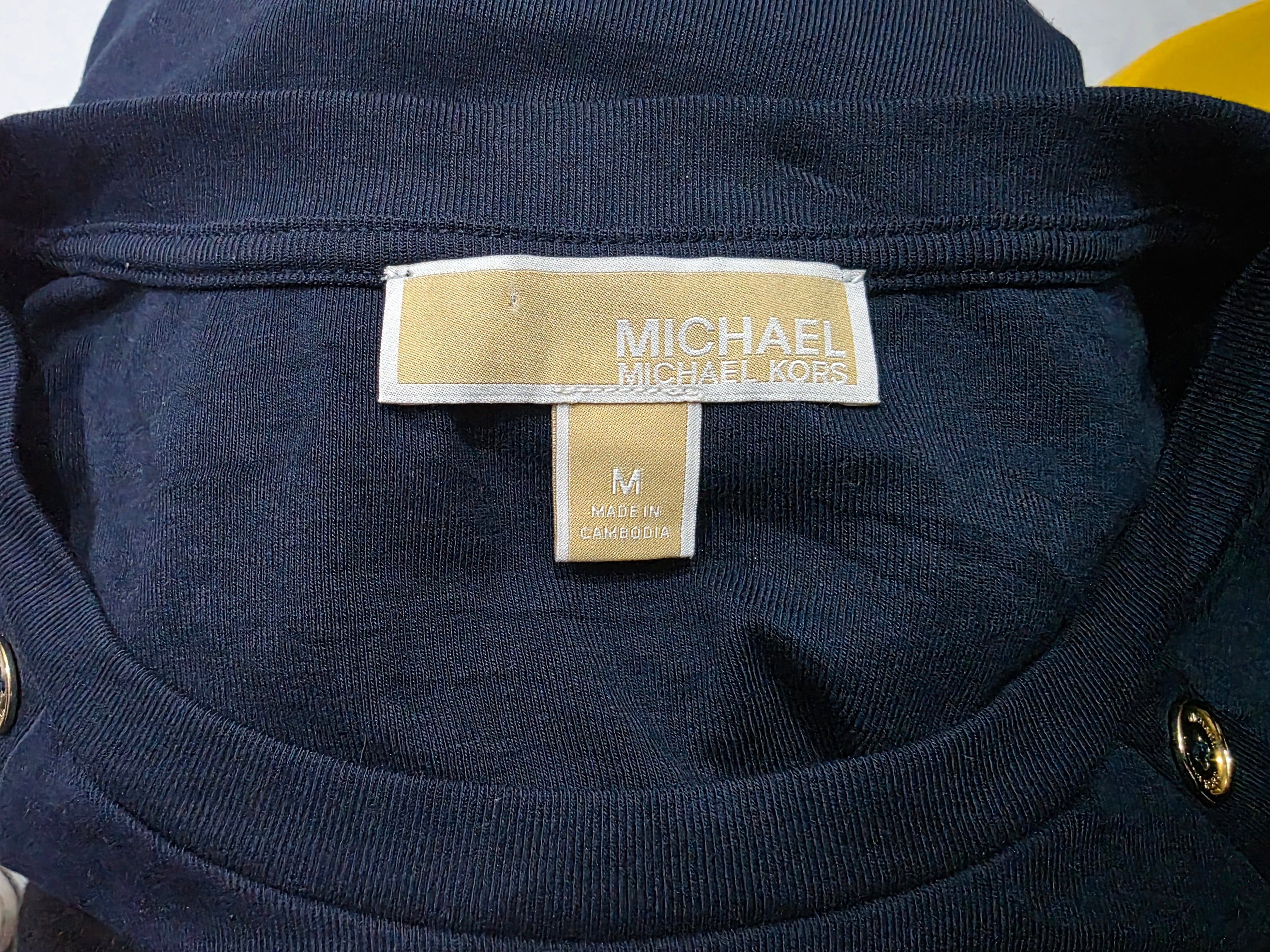 Playera Michael Kors Manga Corta Con Botones Mediana Azul