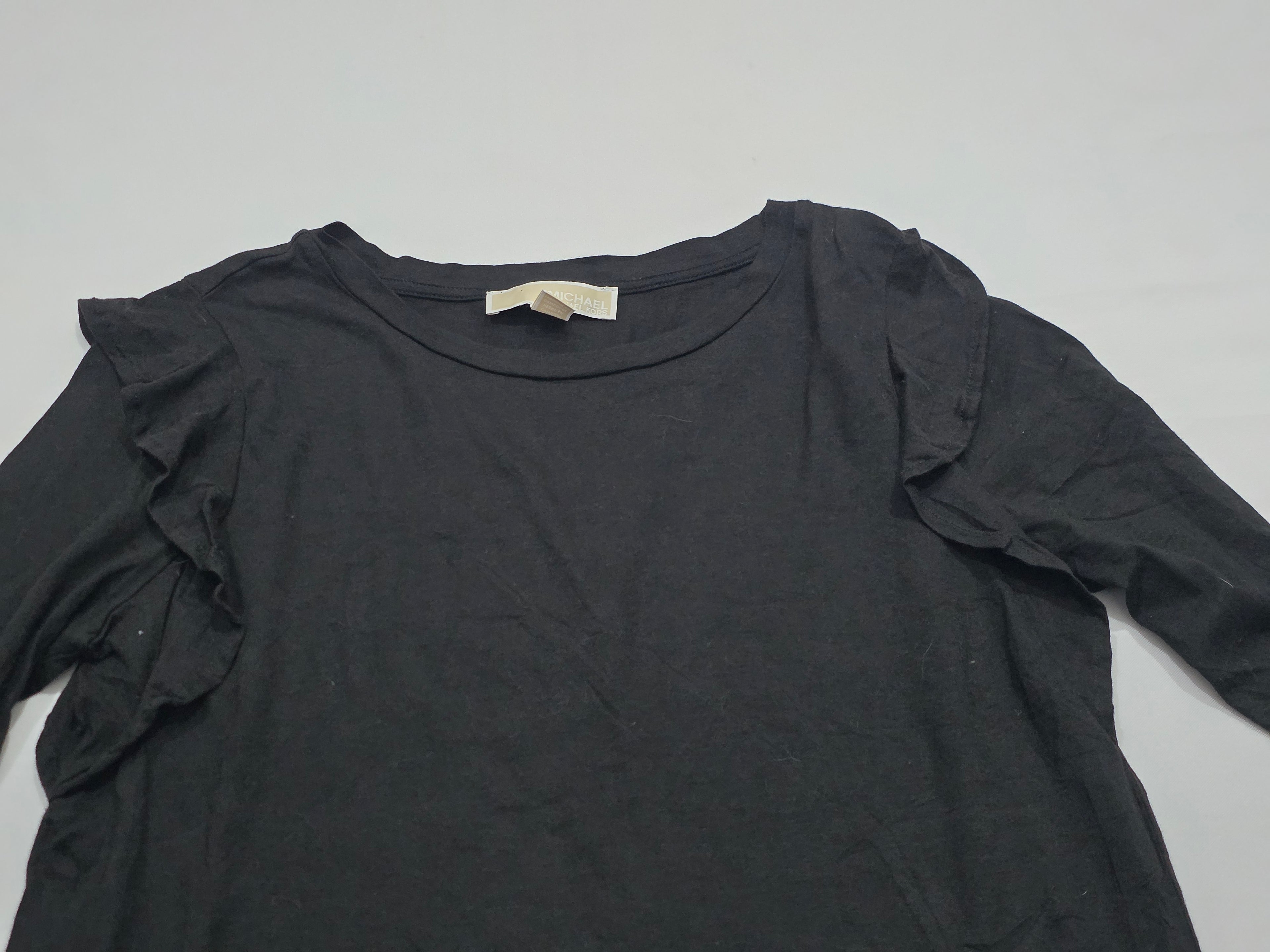 Playera Michael Kors Mediana Manga Larga Olan Color Negro