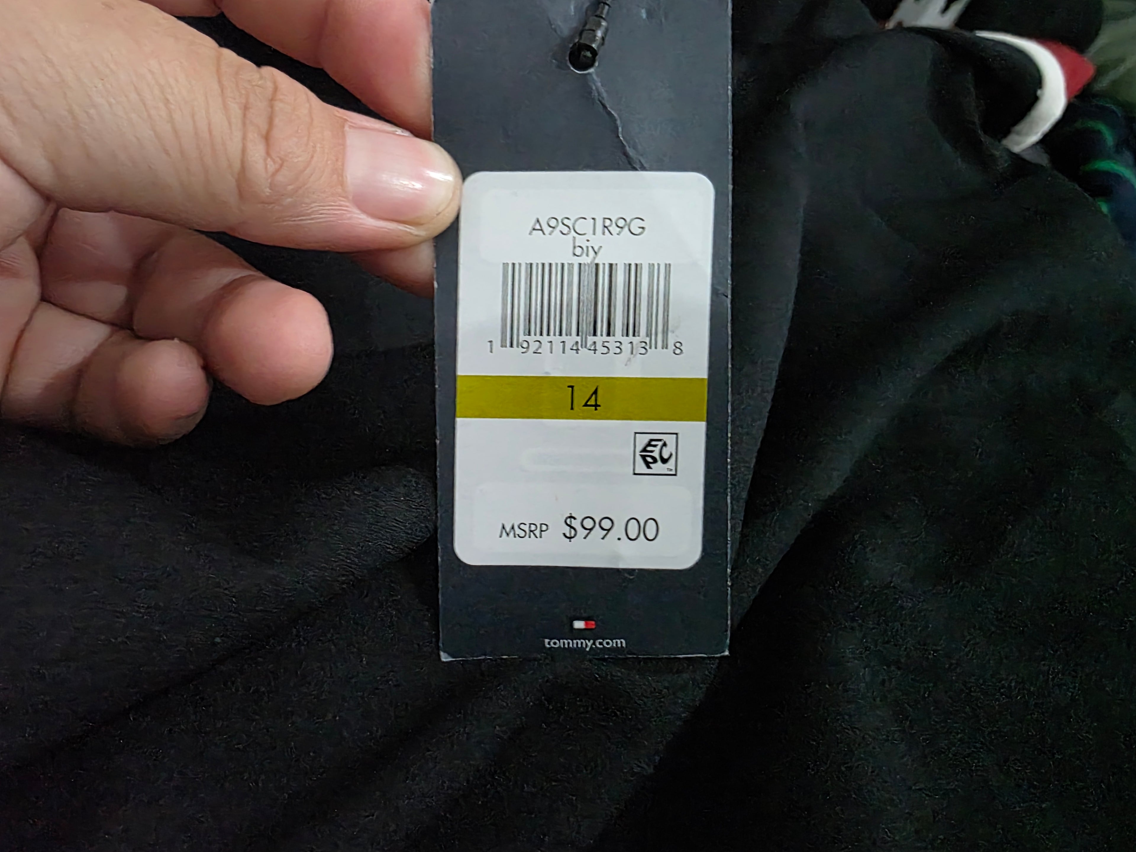 Vestido Tommy Hilfiger Mujer 14 Negro Blanco Manga Corta