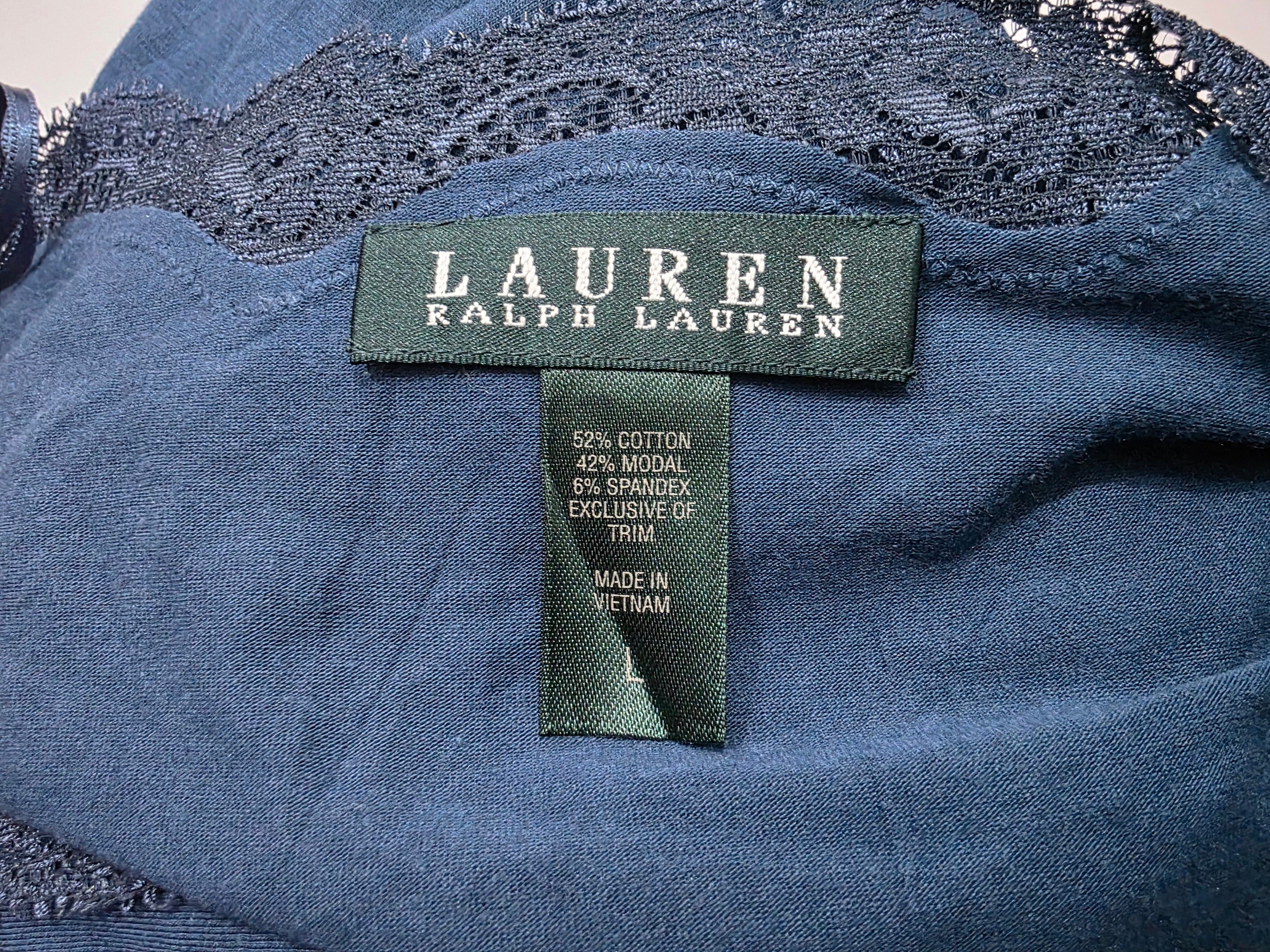 Vestido Ligero Ralph Lauren Mujer Talla Grande Azul Acero